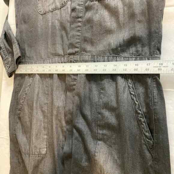 NSF Utility Denim Dress Womens Size M Black Shirt Button Down Pockets Midi - Picture 5 of 6